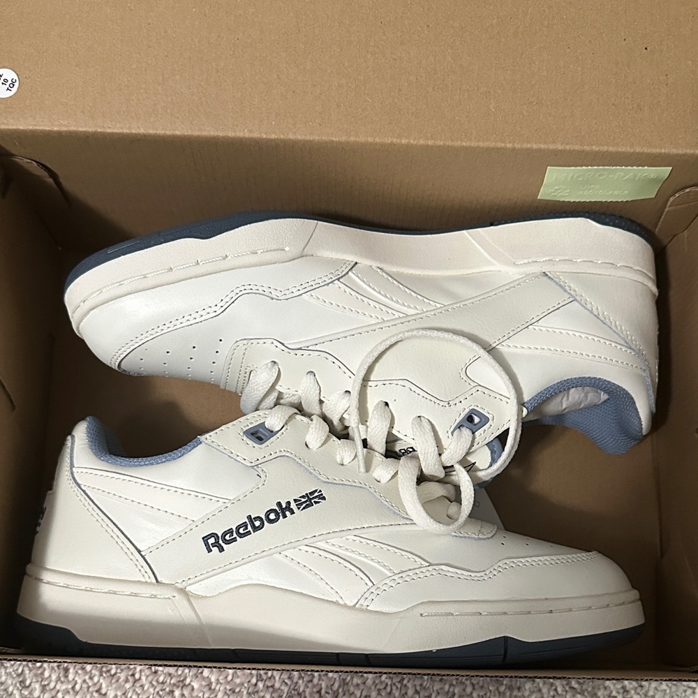 Reebok Iverson Classic White Sneakers with Blue Highlights